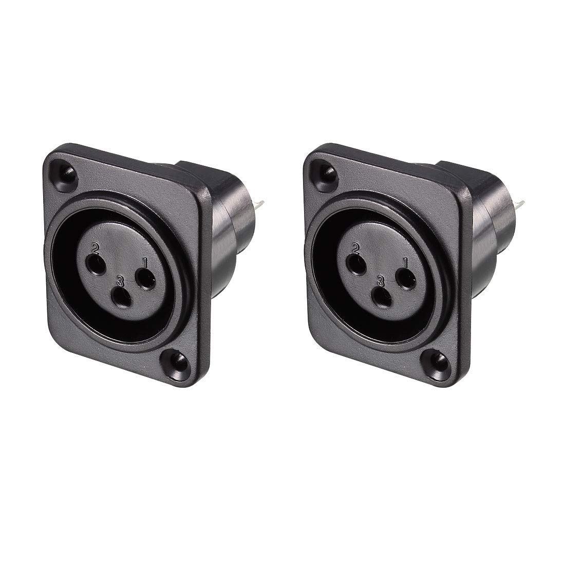 N/A 3-polig XLR weiblich Klinke Montage auf Panel für Mikrofon Anschluss Adapter Audio Twist Lock 2 Stück YL3063