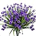 Produktbild Mazheny Künstliche Blumen, 4 Bündel, für den Außenbereich, UV-beständig, Gartendekoration violett