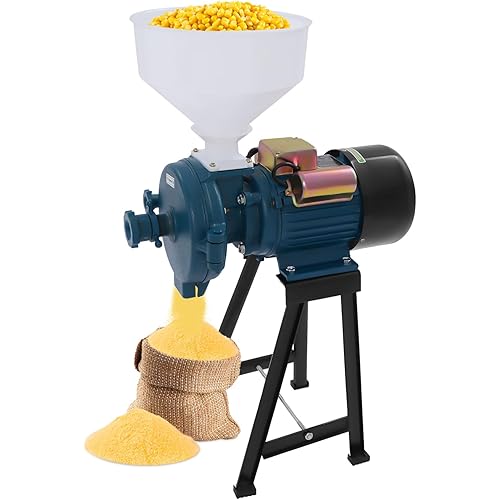 Electric Grain Mill Grinder,2200W Commercial Grain Grinder Machine, Adjustable Thickness, Stainless Steel Dry Grinder for Dry Corn, Coffee, Wheat, Herb, Pepper, Food, Seeds, Flour, Beans