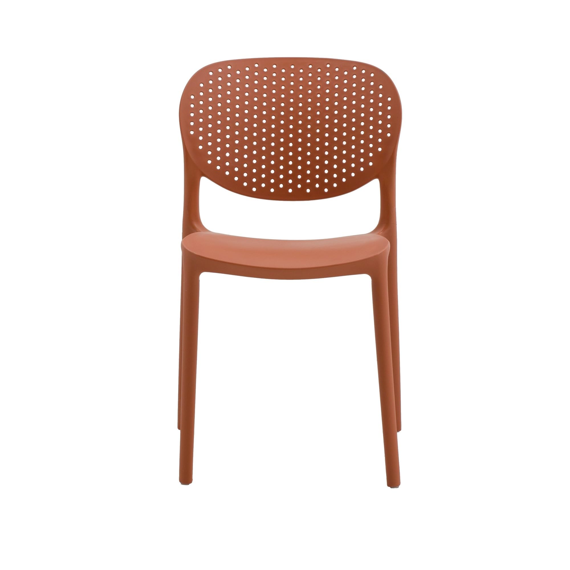 KONTE.DESIGN Set di 2 sedie MAIORCA in polipropilene terracotta, impilabili