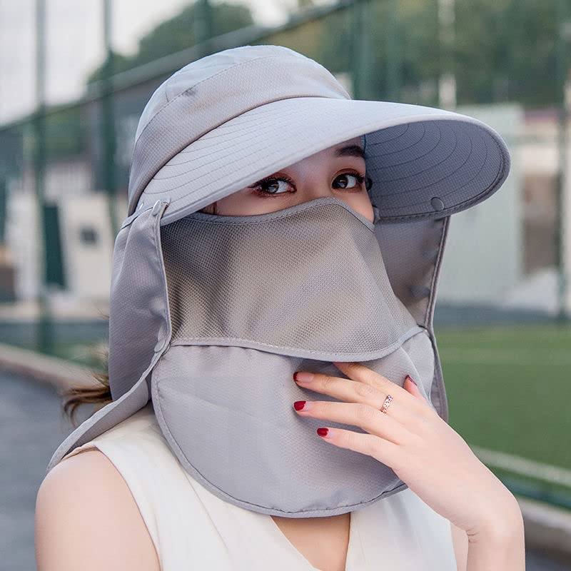 Amazon.co.jp: 日焼け止めマスク全顔日除け帽子女性夏の
