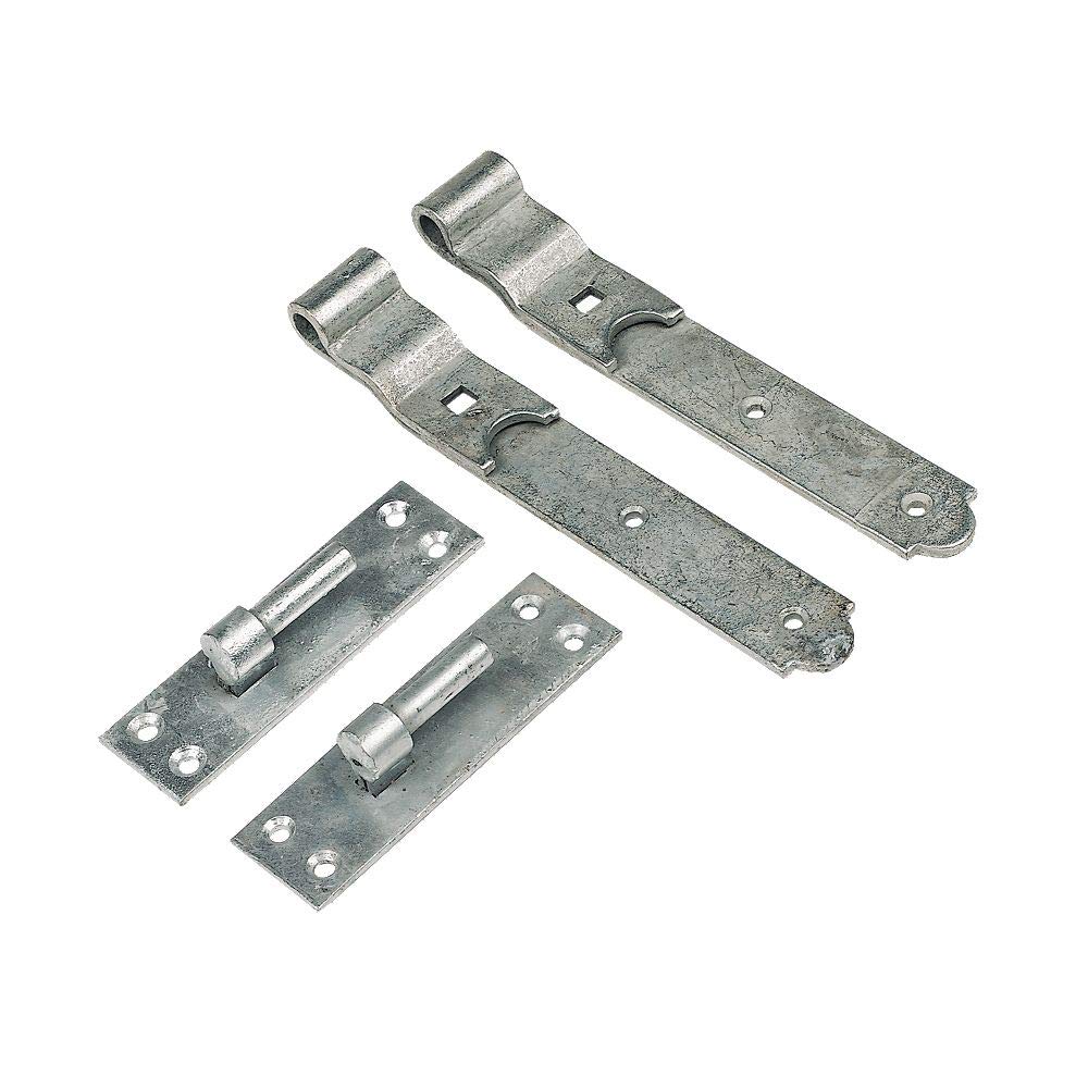 Wyre Direct Gate Hinge Cranked 450mm 18" Pair Galvanised Heavy Duty