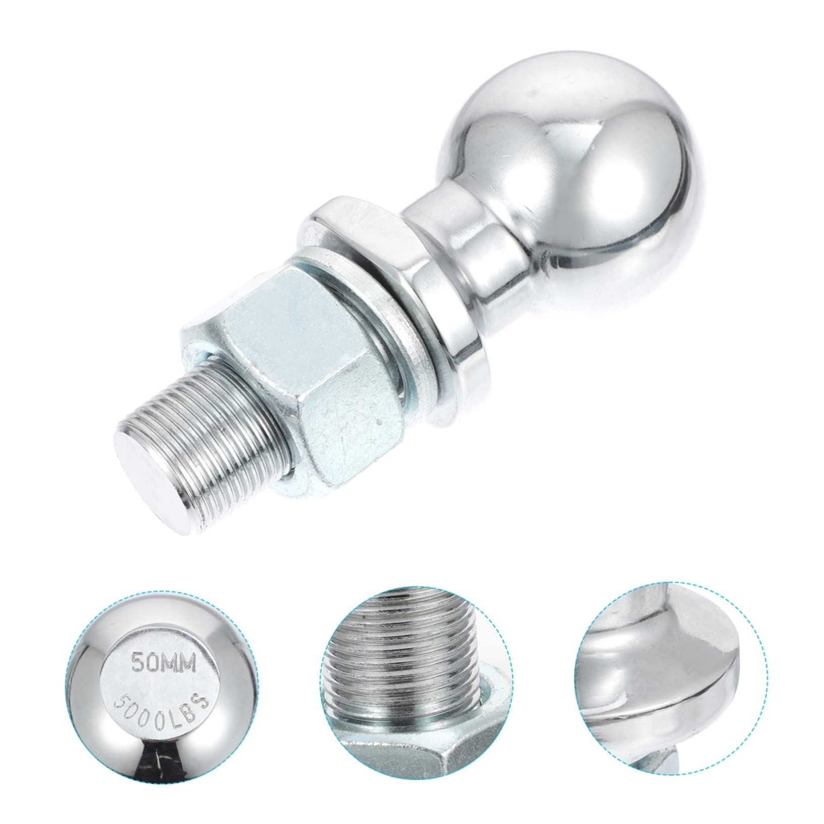Alipis Boule Attelage pour Remorque Récepteur Attelage Arrière Boule de Remorquage Résistante et Antirouille