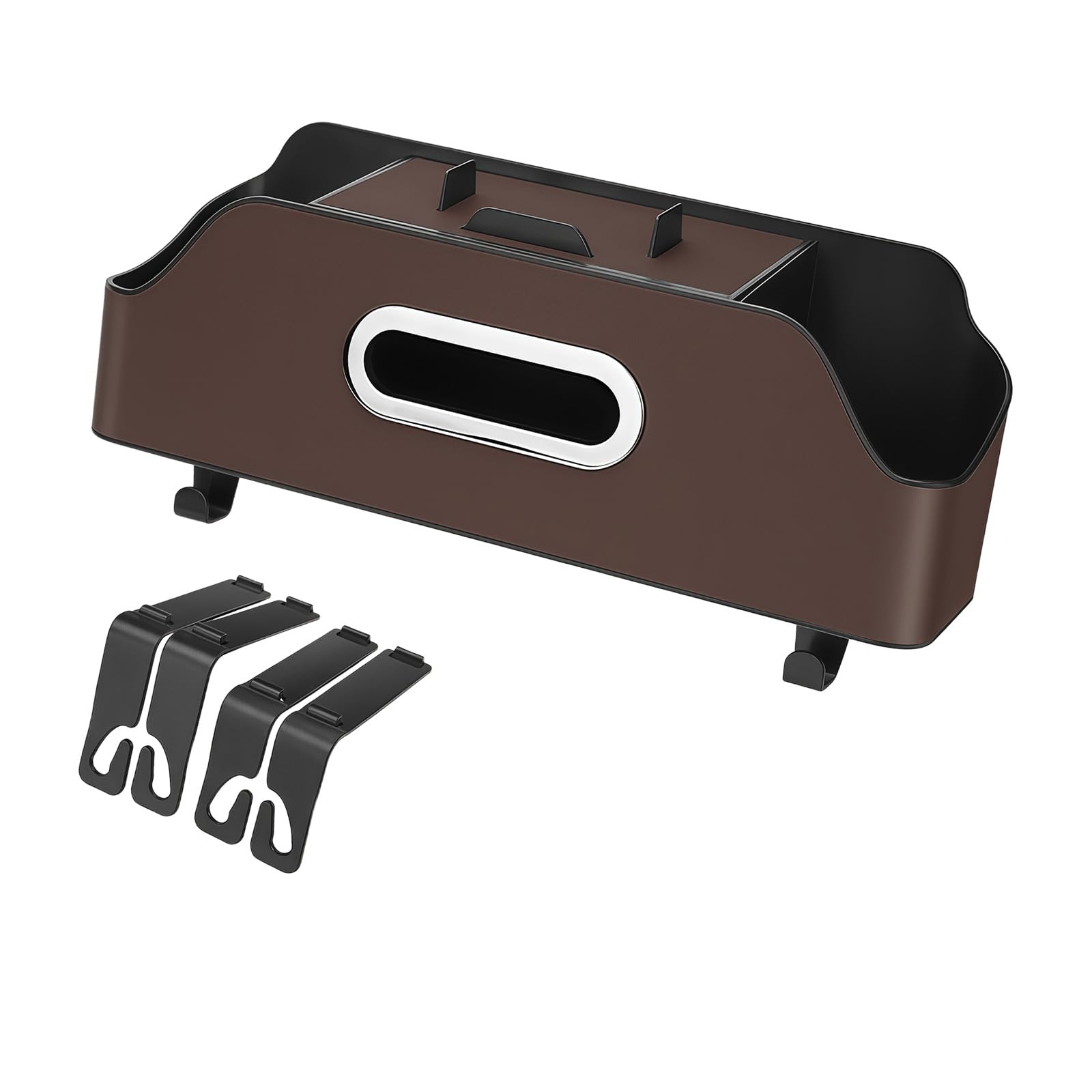 Shntig Automotive Headrest Hanging Storage Box ABS Leather for Organizing Items Car Planner Hook