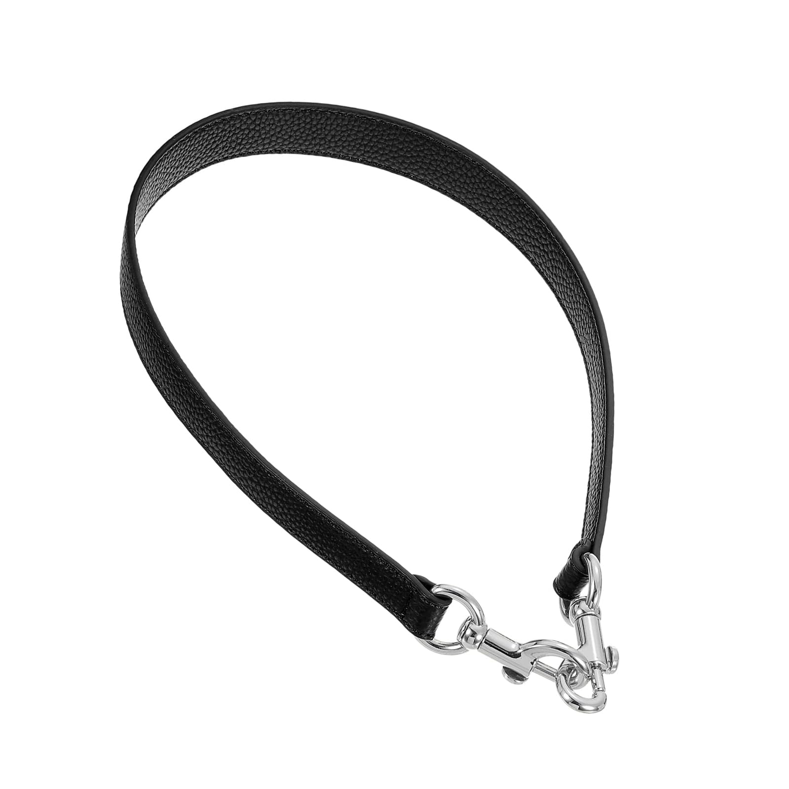 Unifizz PU Leather Short Bag Strap, 25.59 Inch Purse Handle Handbags Replacement Straps with Clasp for Shoulder Bags and Clutch Bags – Black, Silver Buckle