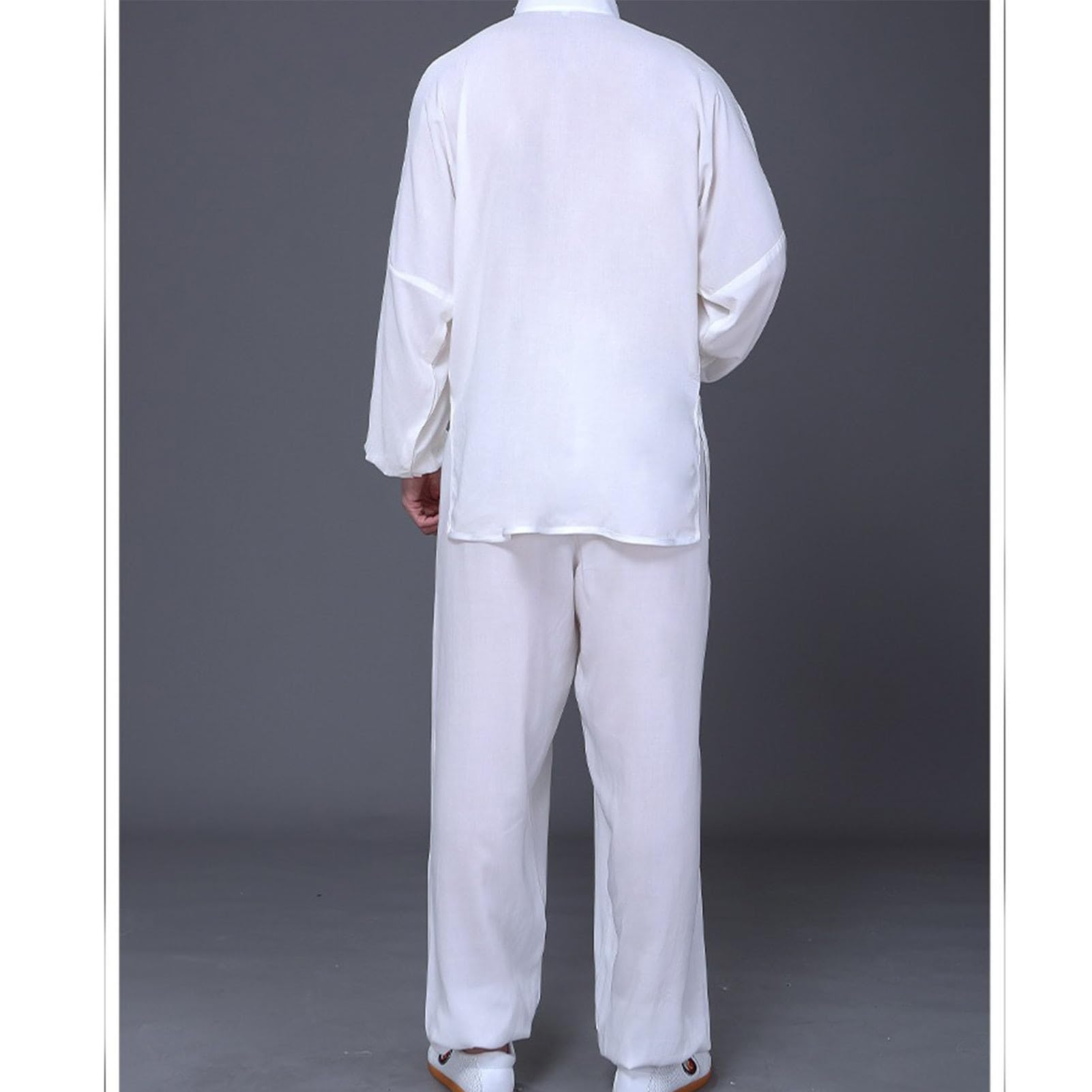 Odzież Tai Chi Sztuki Walki Chińskie Tradycyjne Mężczyźni Kobiety Kung Fu Taekwondo Ubrania Treningowe (Color : White, Size : L)