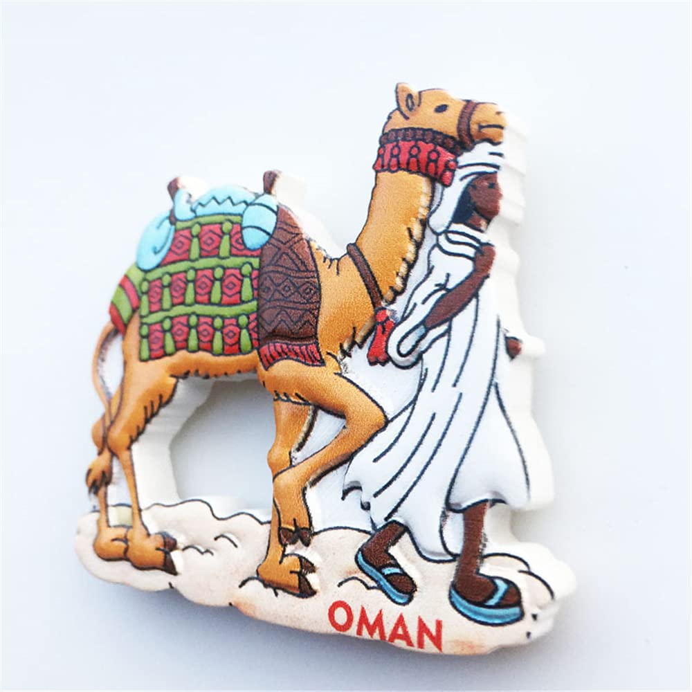 Magnete Frigorifero 3D Oman – Souvenir Di Viaggio Con Mini Specchio – Fatto A Mano In Resina, Dimensioni 8x5.5 Cm