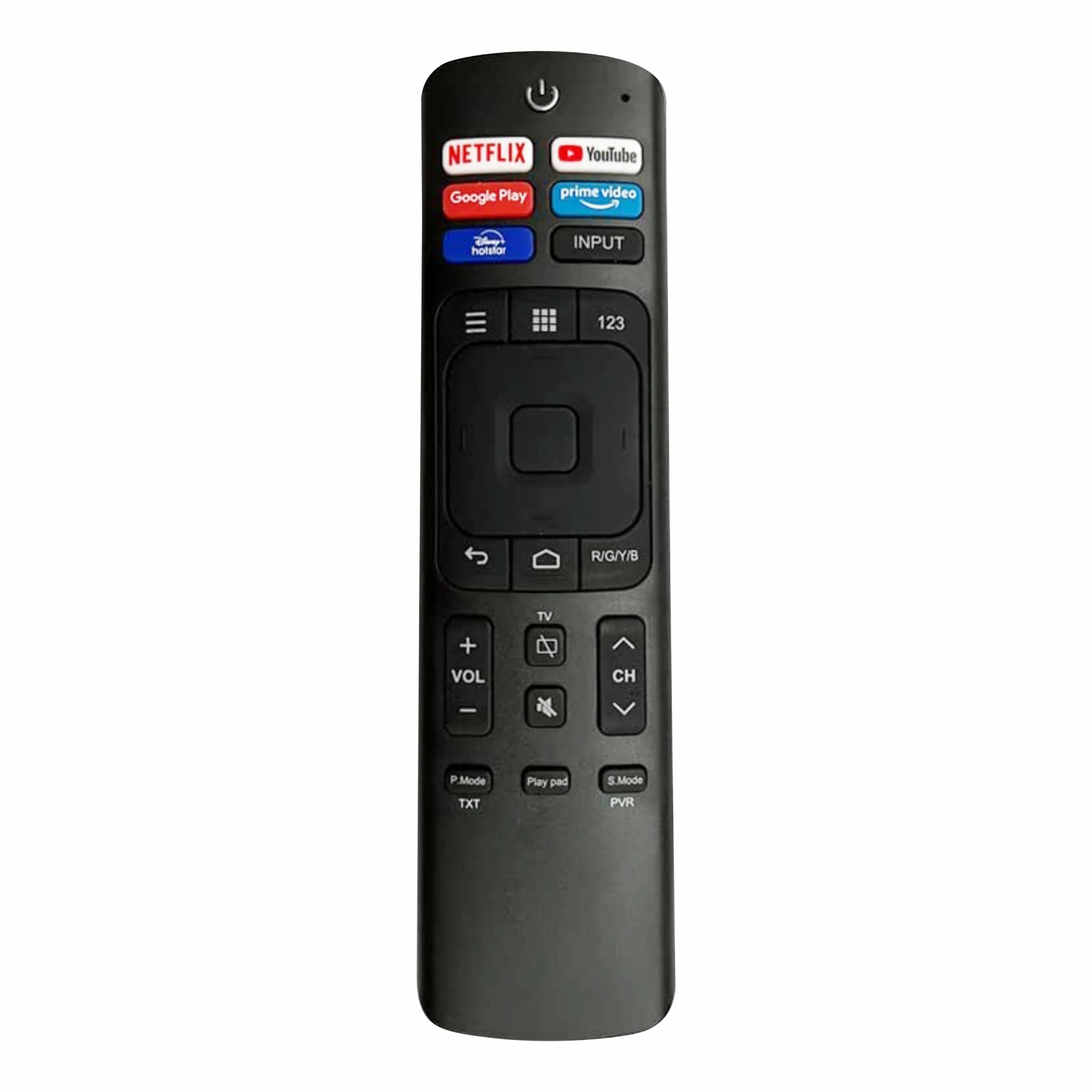 Compatible VU Smart 4k Android Ultra HD TV Remote Control- Replacement Remote for Hisence Smart Tv Erf3r69h with Netflix YouTube Google Play Key-Non Voice Feature Black