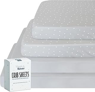 Crib Sheets for Boys 4 Pack, Grey, 52" x 28" | Fitted Baby Crib Sheet Neutral for Standard Crib and Toddler Bed Mattress, Soft and Breathable Kid Toddler Sheets