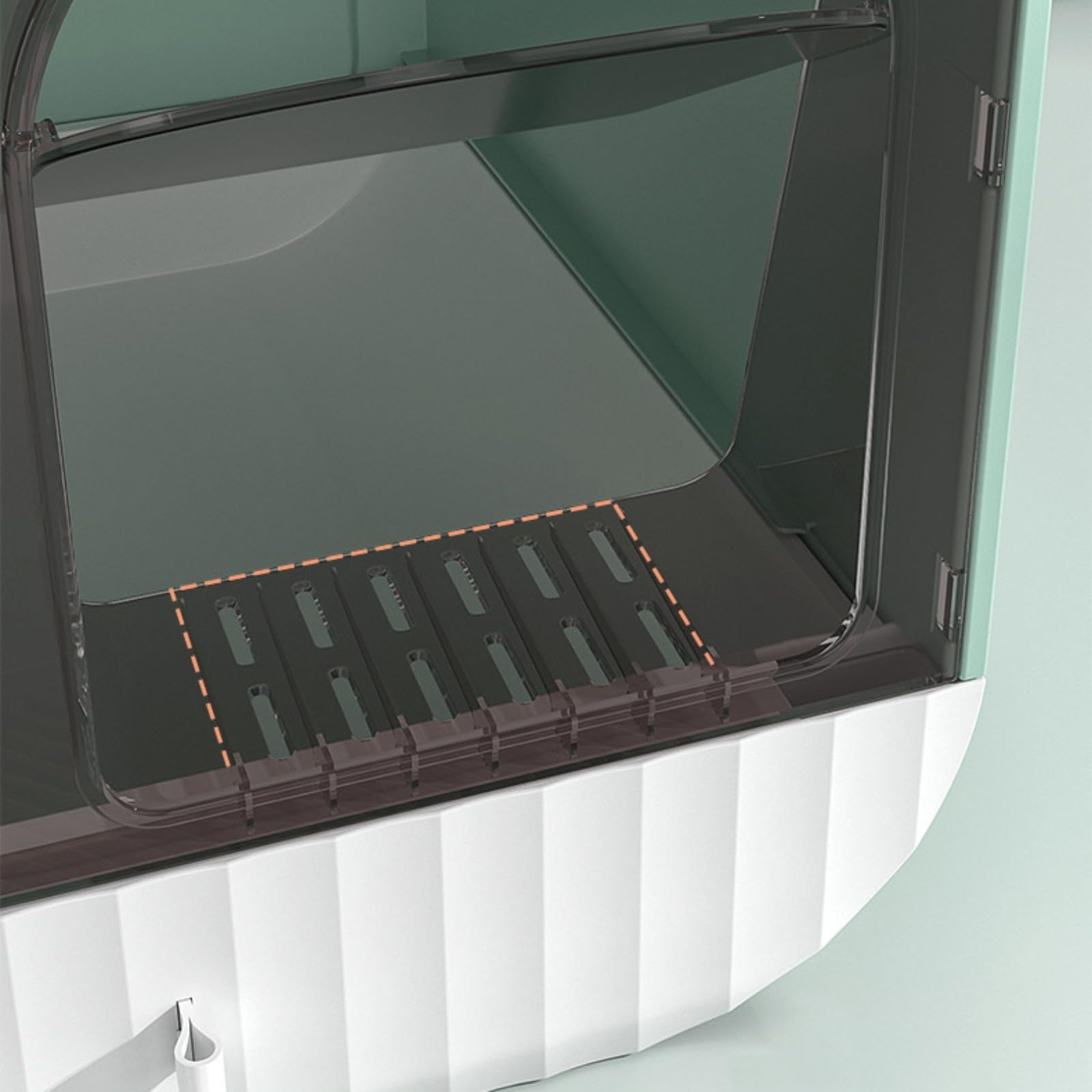 Caja de arena grande para gatos – Bandeja de arena esquinera para gatos – Inodoro profundo de plástico – Casa de arena para gatos – Control de olores y fácil limpieza – Gato dentro de 7,5 kg –