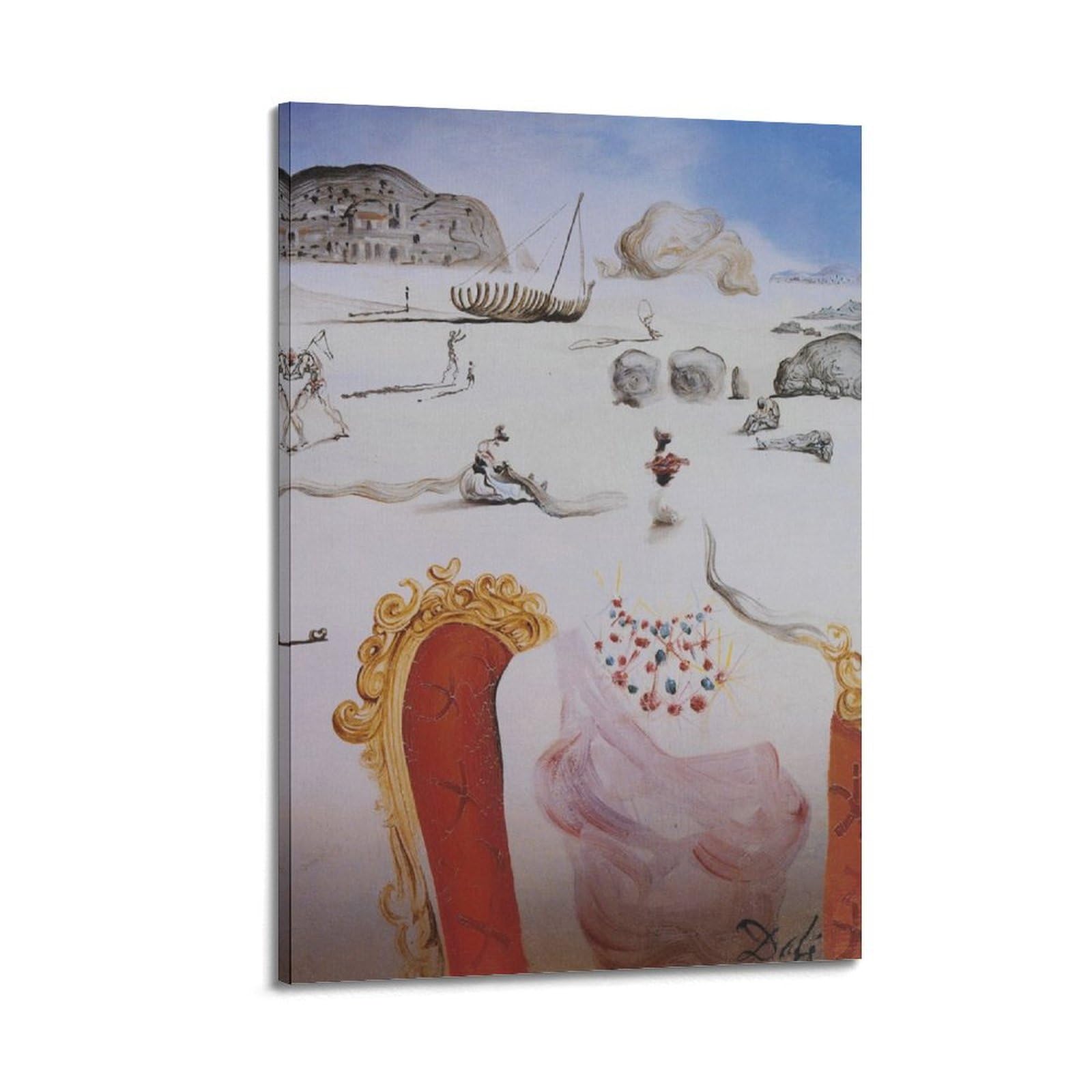 Kangzeng Frame-Style Salvador Dali Painter Works (Surrealist Figures) Art Posters Artworks Picture Print Wall Art Painting Canvas Decor Homes Decorative 24X36inch(60X90cm)