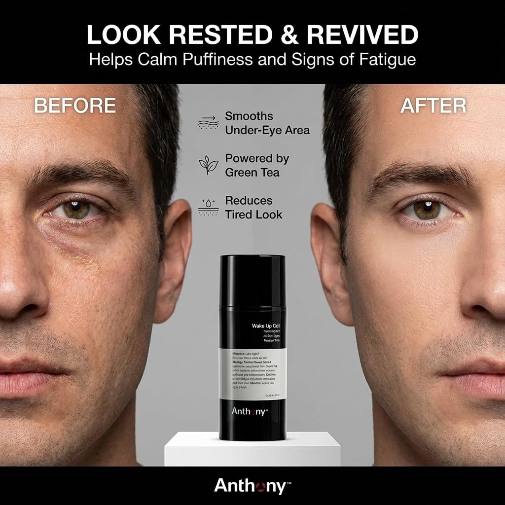 Anthony Wake Up Call, 3 Fl Oz, Face and Anti-Puffiness – Tired Skin Refresher & Moisturizer with Caffeine, Menthol, Green Tea, and Shea Butter - Image 3
