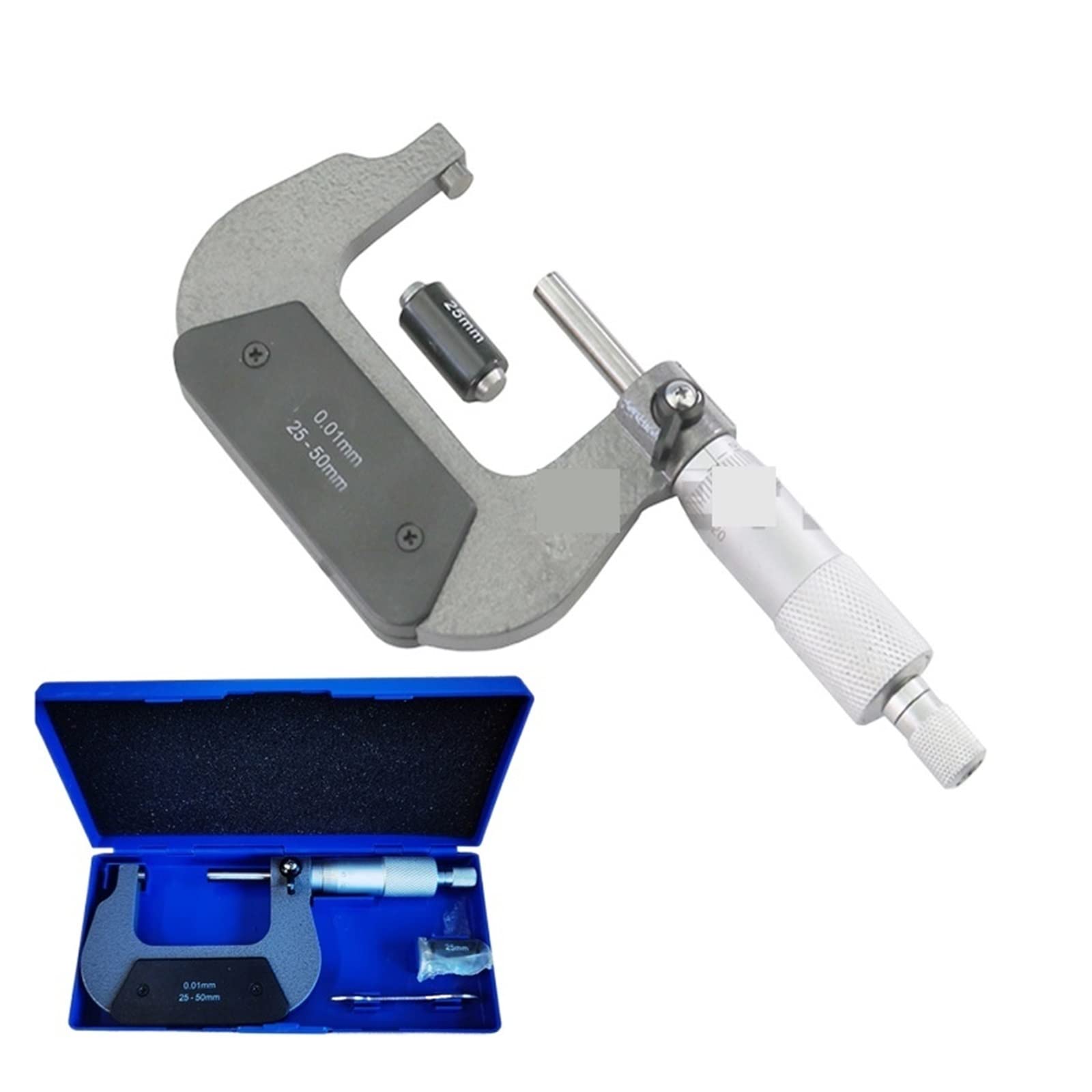 Digitale Bügelmessschraube Genauigkeit 0,01 mm Gauge Vernier-Messwerkzeuge außerhalb des Spiralmikometers 0-25 mm/ 25-50 50-75 75-100(25-50mm)