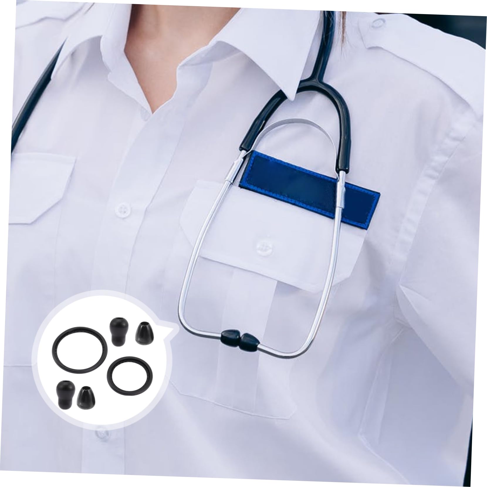 Ciieeo 5 Juegos Kit de Reemplazo de Cubiertas Estetoscopio Accesorios de Diafragma y Puntas Fonendoscopios Compatible con Adultos Salud