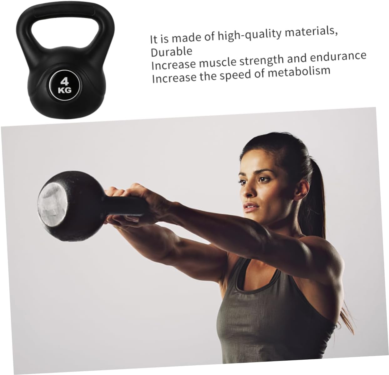 Totority 4kg Travel Workout Essential Lightweight Compact Plastic Kettlebell for Arm Muscle Exercise