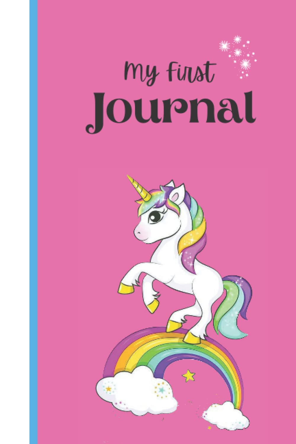 Prancing Unicorn Journal: Fun, pink rainbow unicorn 6x9 inch, 140 lined page notebook for creative writing and note taking.