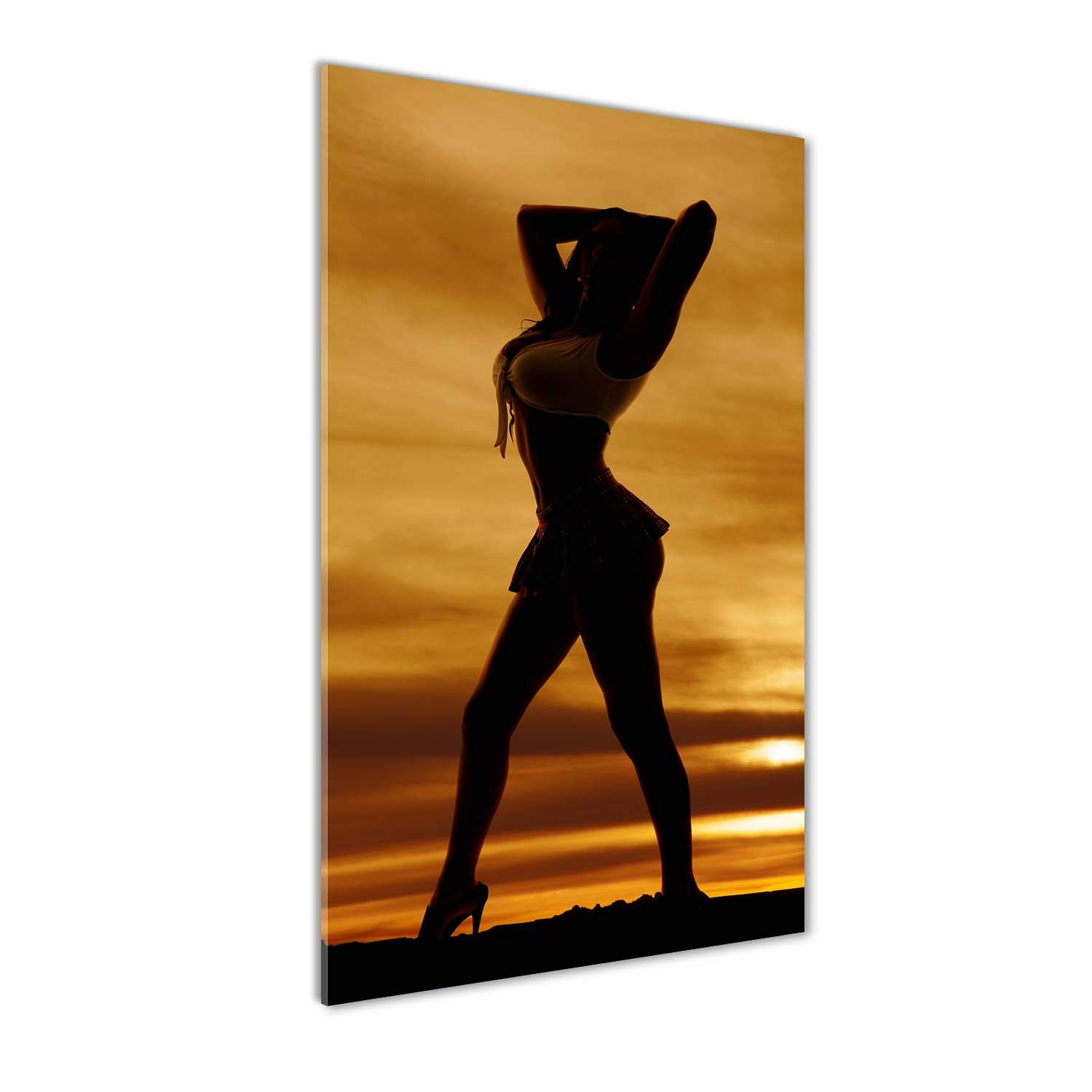 Image sur verre 60x120 cuisine et salon - Décoration murale moderne Sensualité Jupe Jaune