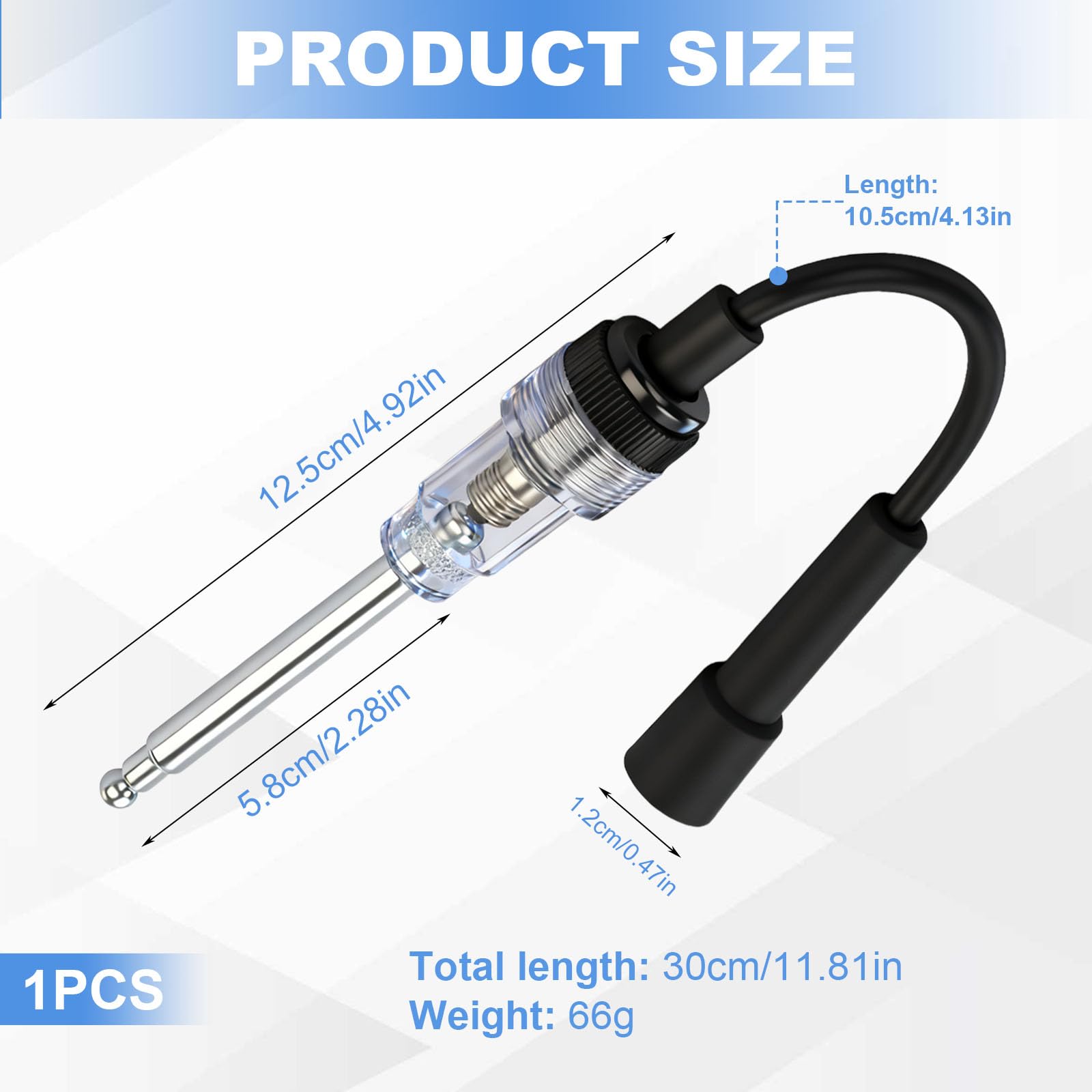 Tester per Candele e Bobine di Accensione Professionale | Test di Scintilla Universale con Cavo Diritto per Motori Piccoli e Grandi | Diagnostica Auto, Moto, Tosaerba, Generatore