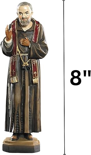 Miniatura 2 de Needzo Estatua de San Padre Pío, patrón de los adolescentes, alivio del estrés y voluntarios de defensa civil, regalo religioso y decoración del