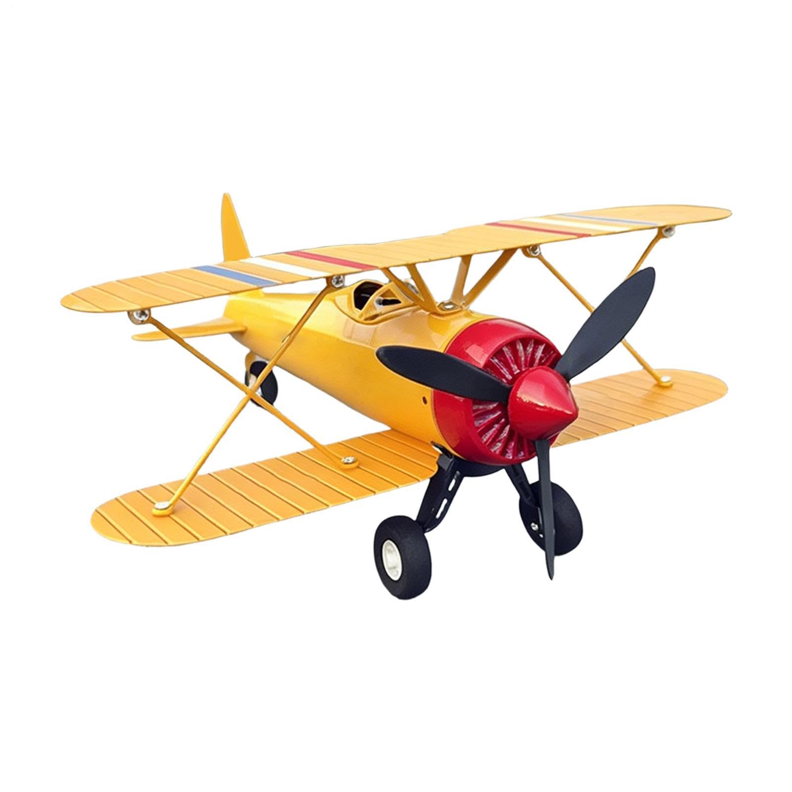 Segnavento aereo - Mulino metallico banderuola | aviaria girevole | Arredo esterno giardino, struttura resistente agenti atmosferici, design biplano epocale, indicatore direzione per prato