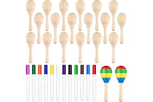 20 Pcs Vibrant DIY Wooden Maracas