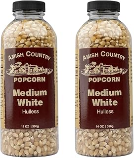 Amish Country Popcorn | 2-14 oz Bottles | Medium White Popcorn Kernels | Old Fashioned, Non-GMO and Gluten Free (2-14 oz Bottles)