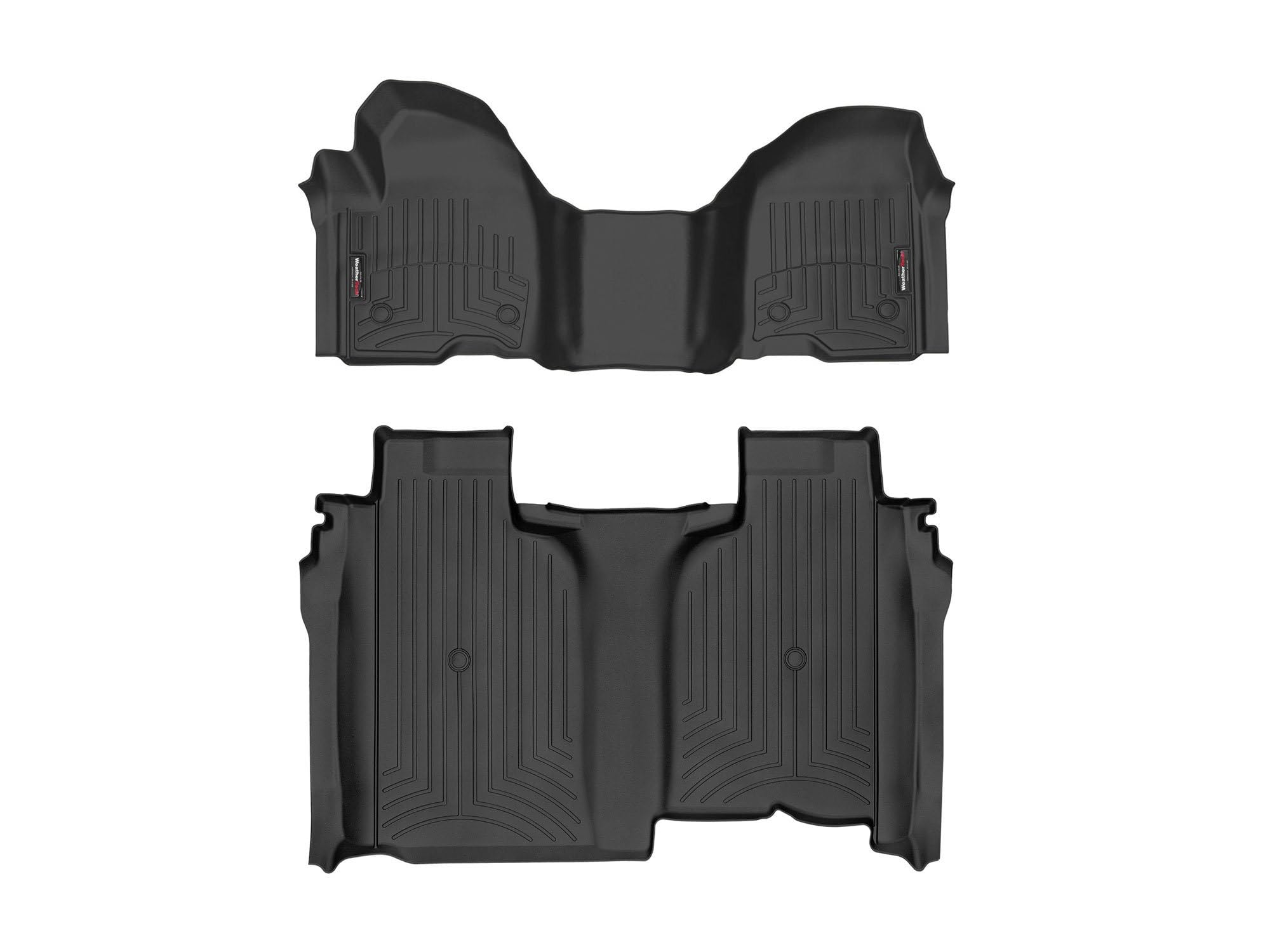 WeatherTech Custom Fit FloorLiners for Silverado 1500 LTD, 2500HD/3500HD, 1500 Sierra 1500, 1500 Limited, 2500HD/3500HD, 1st Row (OTH) & 2nd Row (4414911-4414365), Black