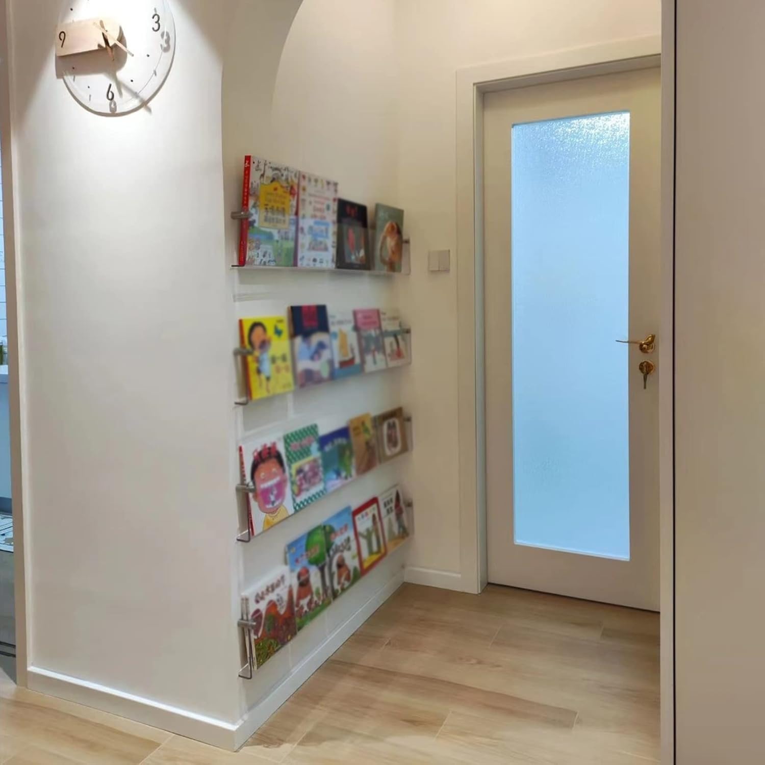 Naścienny akrylowy uchwyt na czasopisma, przezroczysty wiszący stojak na broszurę do biura i salonu, stojak na gazety z okuciami, rozmiar 30 cm