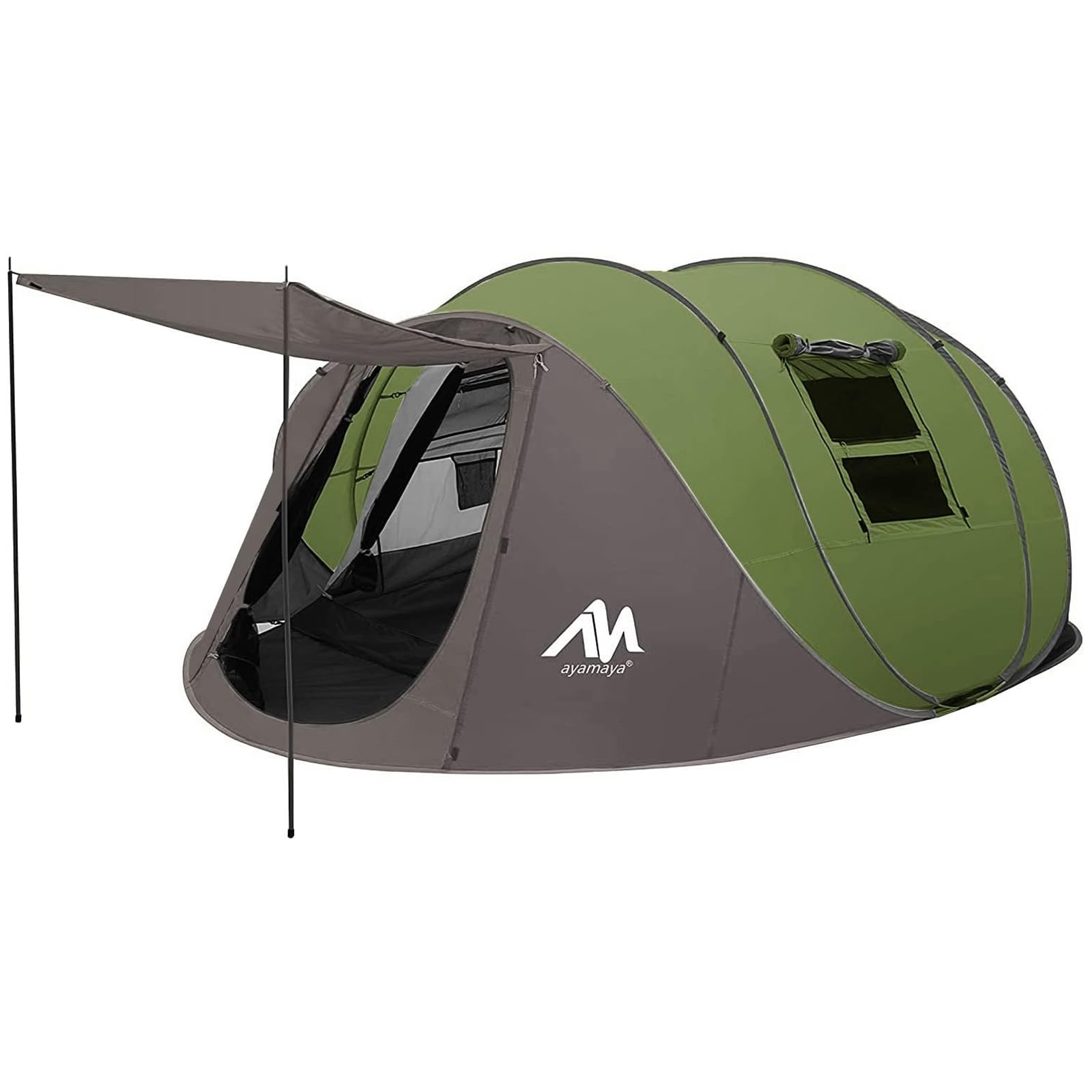 6 Person Easy Pop Up Tents for Camping, AYAMAYA Double Layer Waterproof Instant Tent with Vestibule & Porch