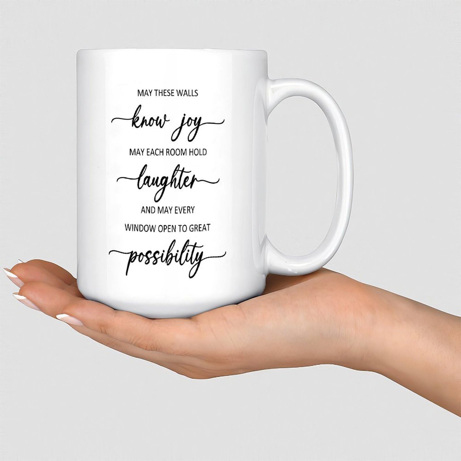 Funny Mug May These Walls Know May Each Room Hold Laughter Coffee Mugs Cups Bible Verses Religious Sarcastic Ceramic Mugs Mock Up Gifts for Bosses Daughter Kids Girl 15oz White
