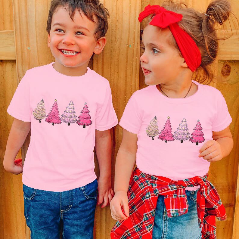 Image of Christmas Tree Shirt for Toddler Boys Girls Merry Christmas T-Shirts Short Sleeve Holiday Tee Xmas Gift Tops