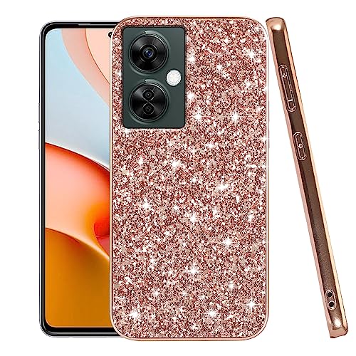 Coque OnePlus Nord N30 5G rose pailletée en TPU et PC antichoc