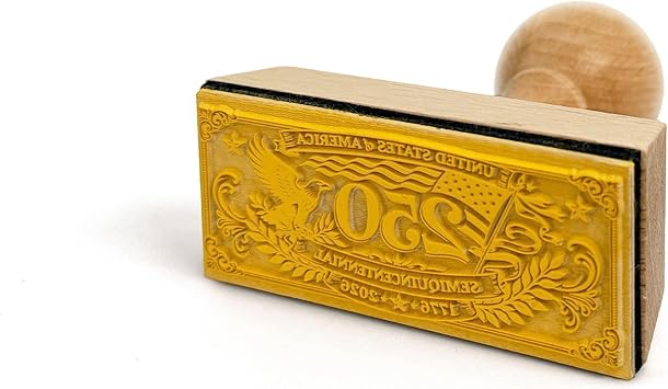 COLOP - Vintage Wooden- Vintage Script 250 Semiquincentennial Celebration Rubber Stamp for Scrapbooking and Card Making - Decorative Craft Stamp for Planners, Journals, Classroom, or DIY Projects