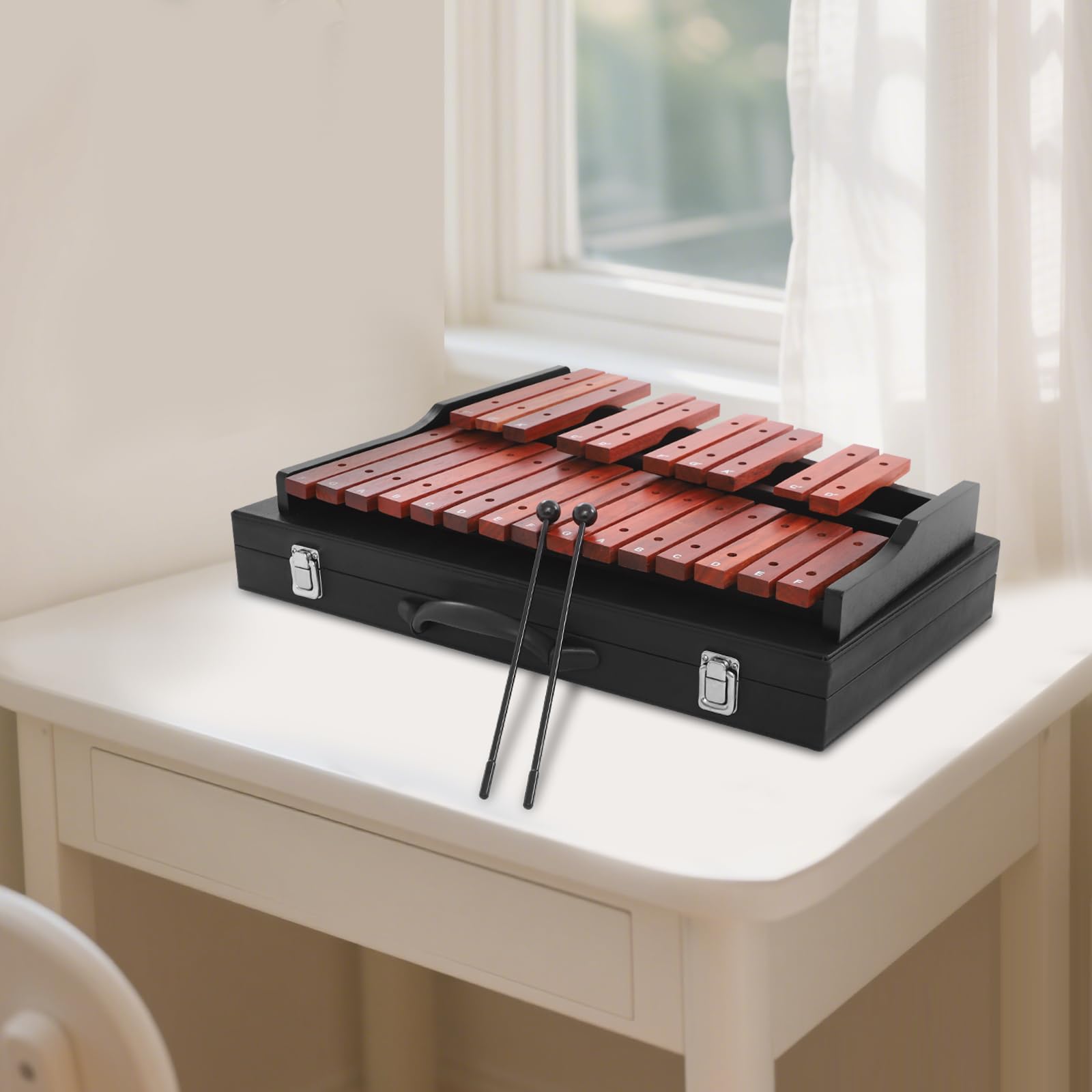 Xylophone 25 notes avec mallette de transport pratique, pour instrument de xylophone, plaques ophoniques avec sac de transport, pour performance, concert de musique, présentation, concours d'art