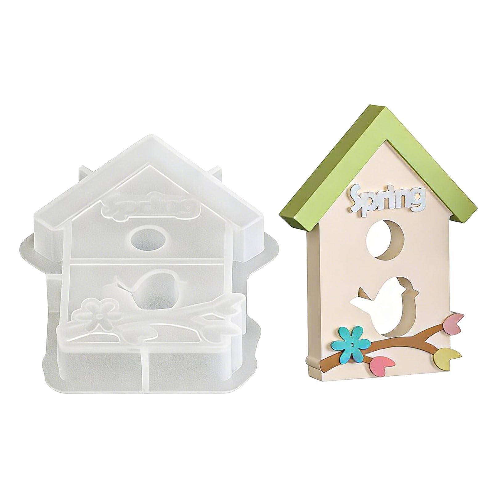 hogtnd Bird House Silicone Candle Mold, Food Grade Baking Mould for Candle Making Soap Chocolate Fondant Plaster Decoration Bird House Candle Wax Casting