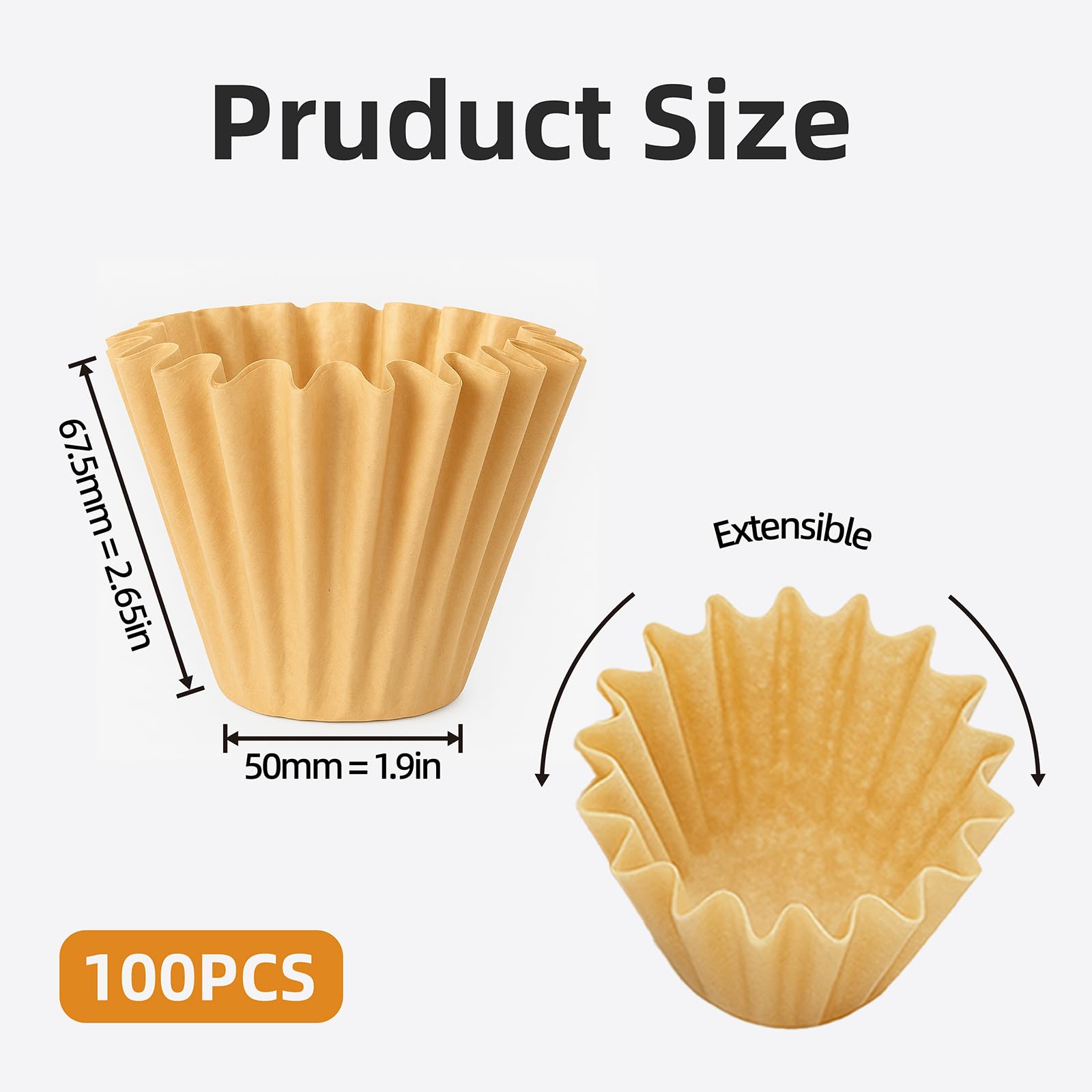 Filtros para cafetera de 5 tazas compatibles con Mr.Coffee, filtros gruesos naturales de 5 tazas compatibles con Mr.Coffee Mini Brew, 100 unidades