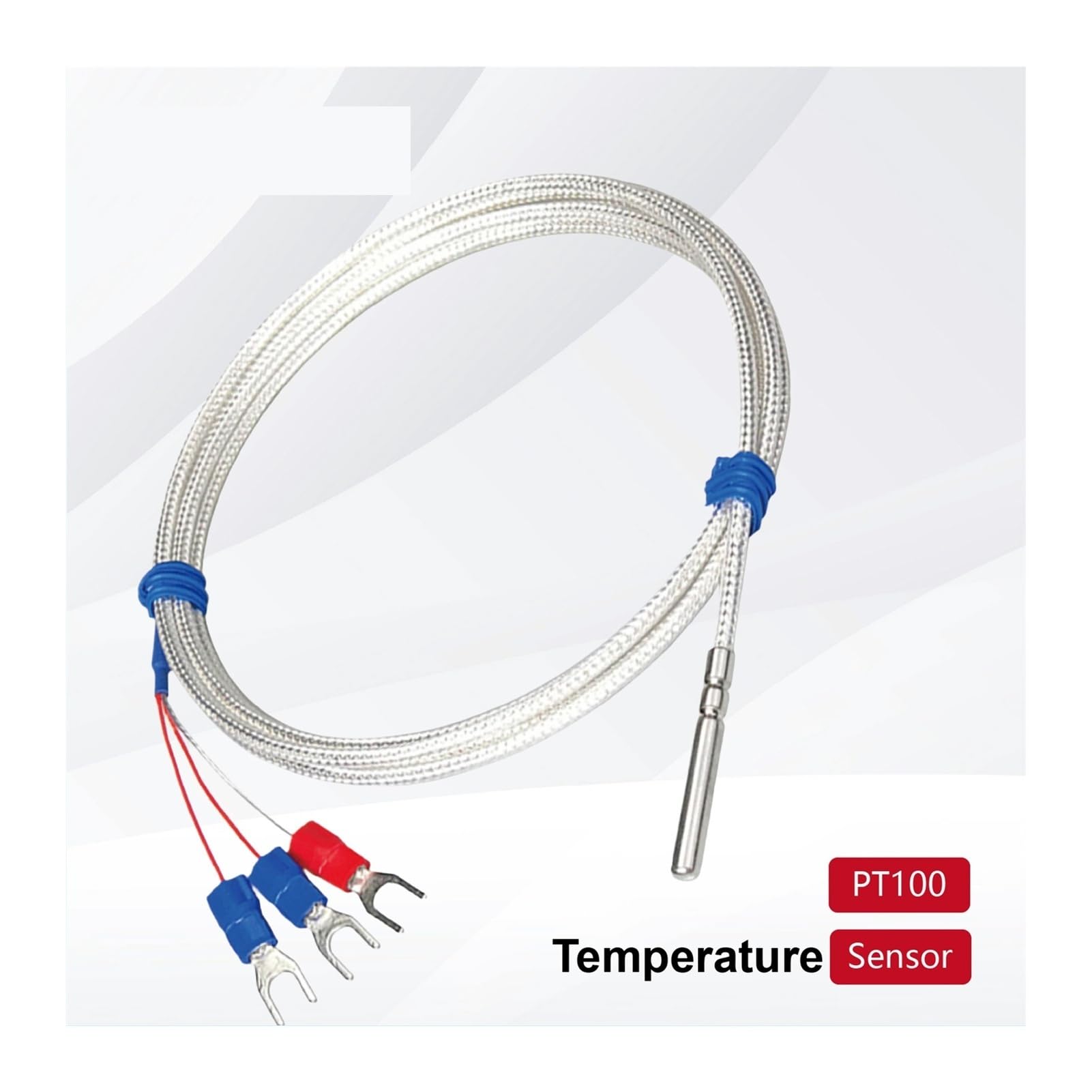 Sonda czujnika temperatury PT100 RTD, wodoodporna stal nierdzewna, przemysłowa odporność termiczna o wysokiej precyzji, -50 ℃ do 200 1 szt(PT100 A-3M)