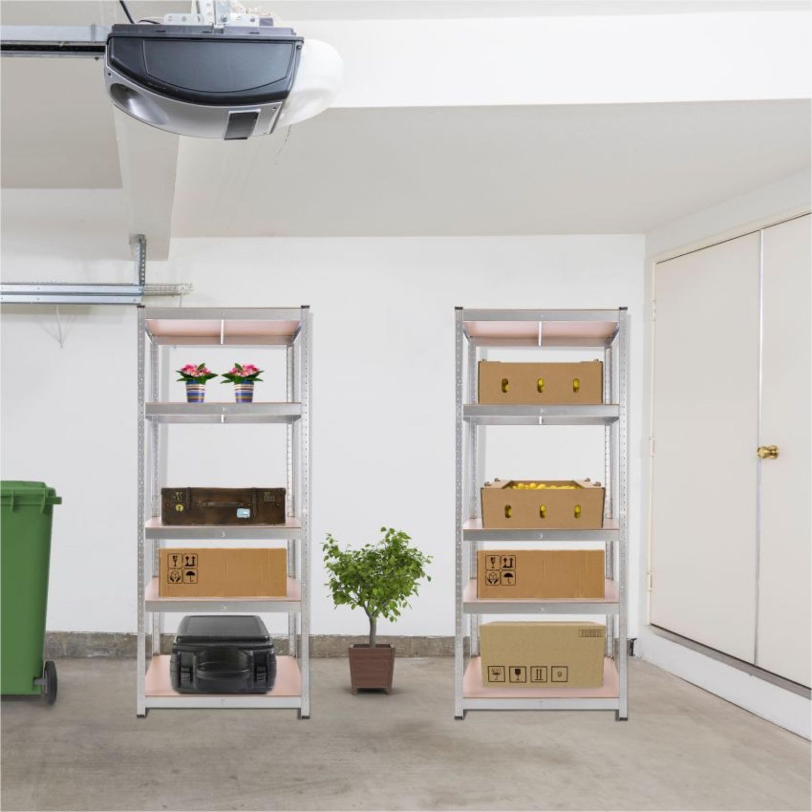 DASCK - Pack de 5 Estanterías Almacenaje Metálicas Galvanizadas 180x90x40 cm | 5 Baldas de MDF | 875kg de Carga | Estantería Industrial para Garaje, Trastero, Taller, Oficina, Almacén