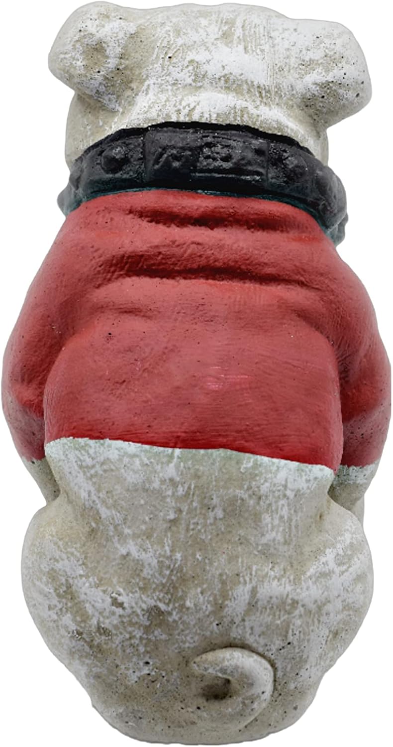 Sm Ga Bulldog Concrete Statue 8" Tall Life Like