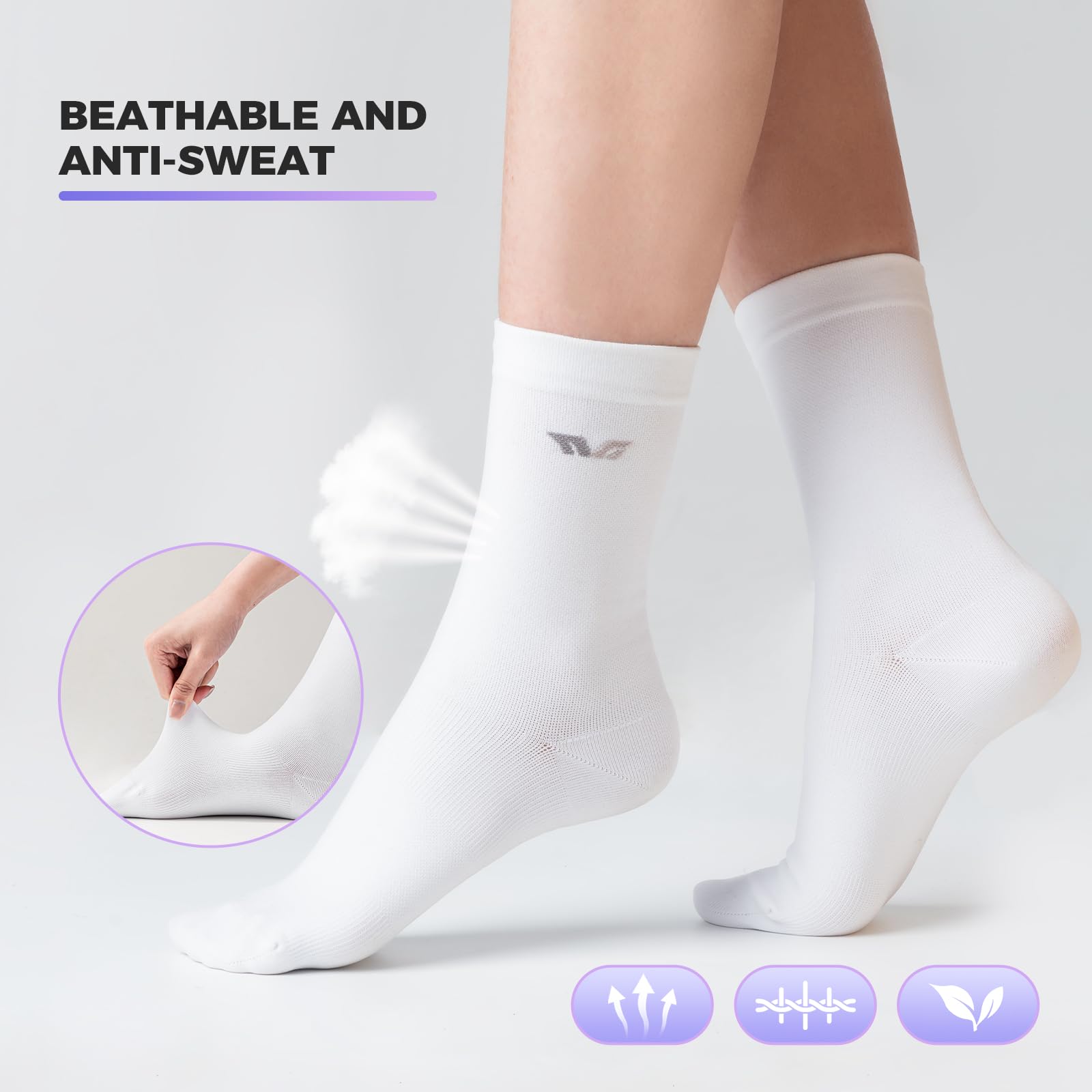 ROCKBROS TVI Chaussettes de Sport Femme Lot de 2, Socquette Courte Respirante Running Cyclisme Fitness Taille S/M