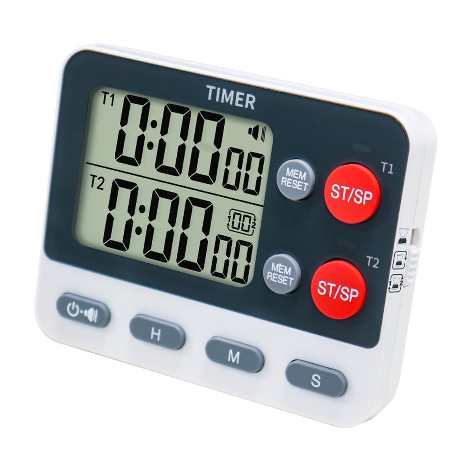 Digital Kitchen Timer 3 Storage Memories Dual Groups Independent/Alternating Cycle Timing Alarm Clock Mute Flashing Reliable Efficient