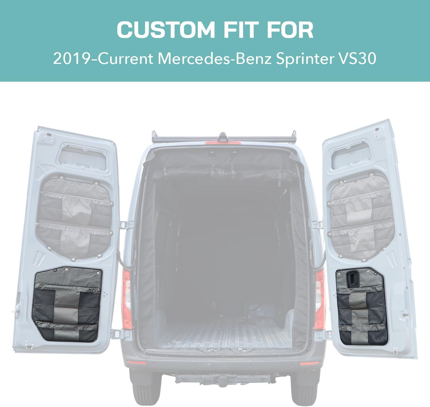 Rear Door Storage Bags (Pair) for 2019-2026 Mercedes-Benz Sprinter VS30,Rear Door Storage Panels,Lower
