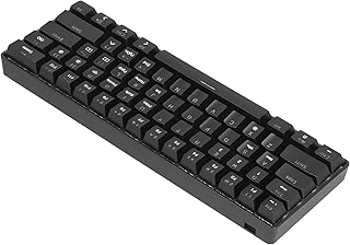 Bewinner Wireless Gaming Keyboard, BT5.0 PC Gaming Keyboard with 12 Backlit Colors, Wireless Mechanical Keyboard with USB Cable, PBT 61 Keys Keyboard for Gaming, Computer, Laptop (black