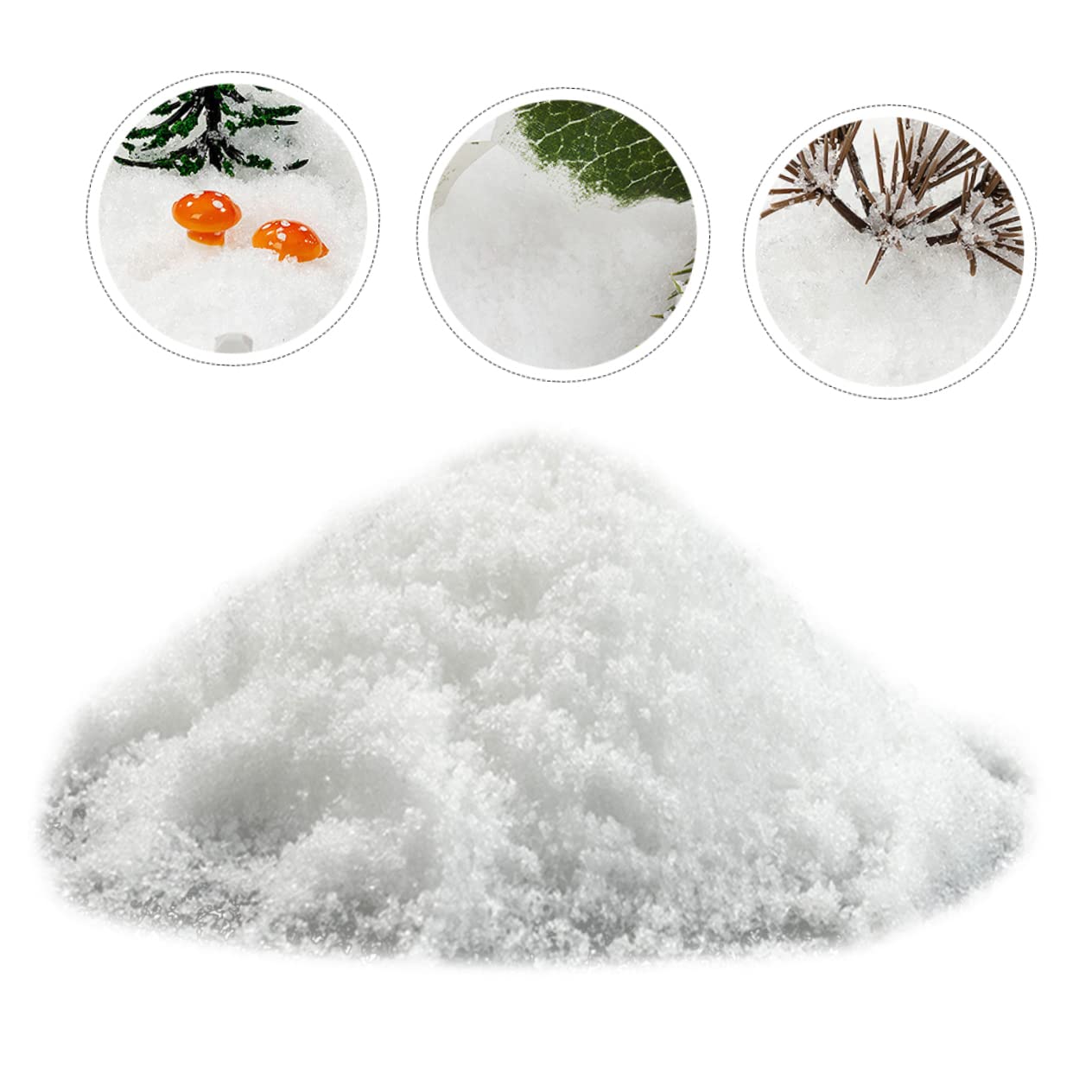 PRETYZOOM DIY Simulated Snow Sand Table 100g Artificial Snow for Winter Decor Xmas Scene Prop Home Decorative