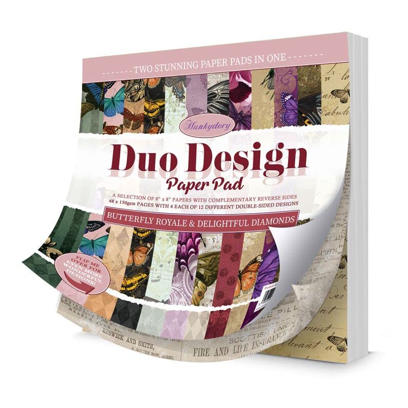 Hunkydory CraftsDuo Design Paper Pads - Butterfly Royale & Delightful Diamonds