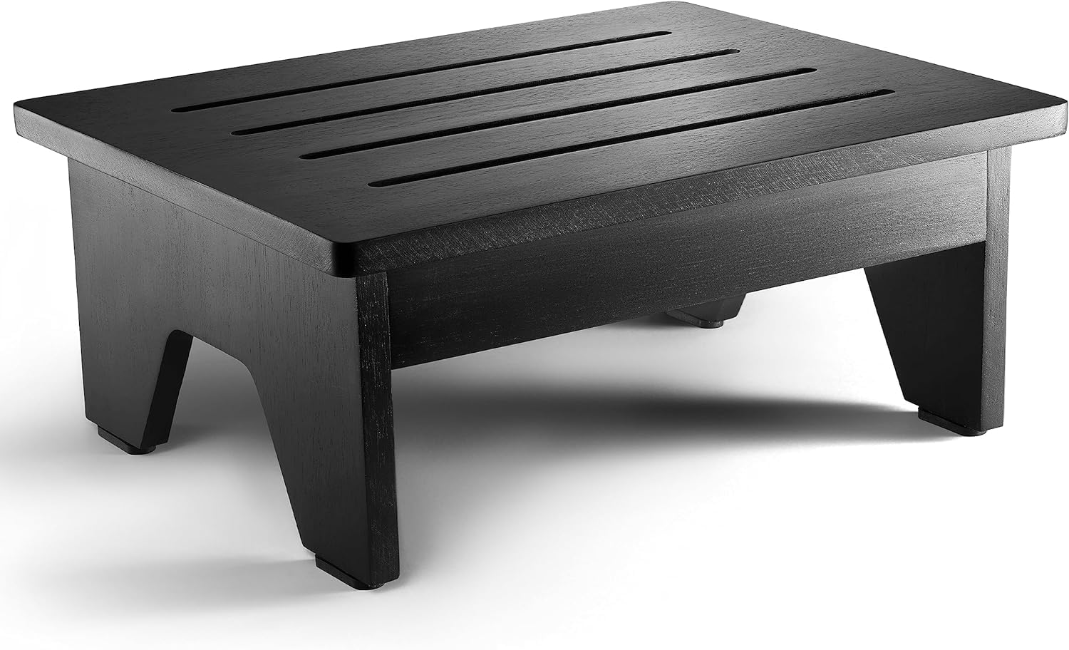 Craftsline One Step Stool for Adults 6.5" - Acacia Wood Step Stools for High Beds - 550 lbs Safety Stepping Stool Bathroom Aid for Handicap, Elderly, Seniors, Kid, Bathtub, Bed, Kitchen (Black)-image-4