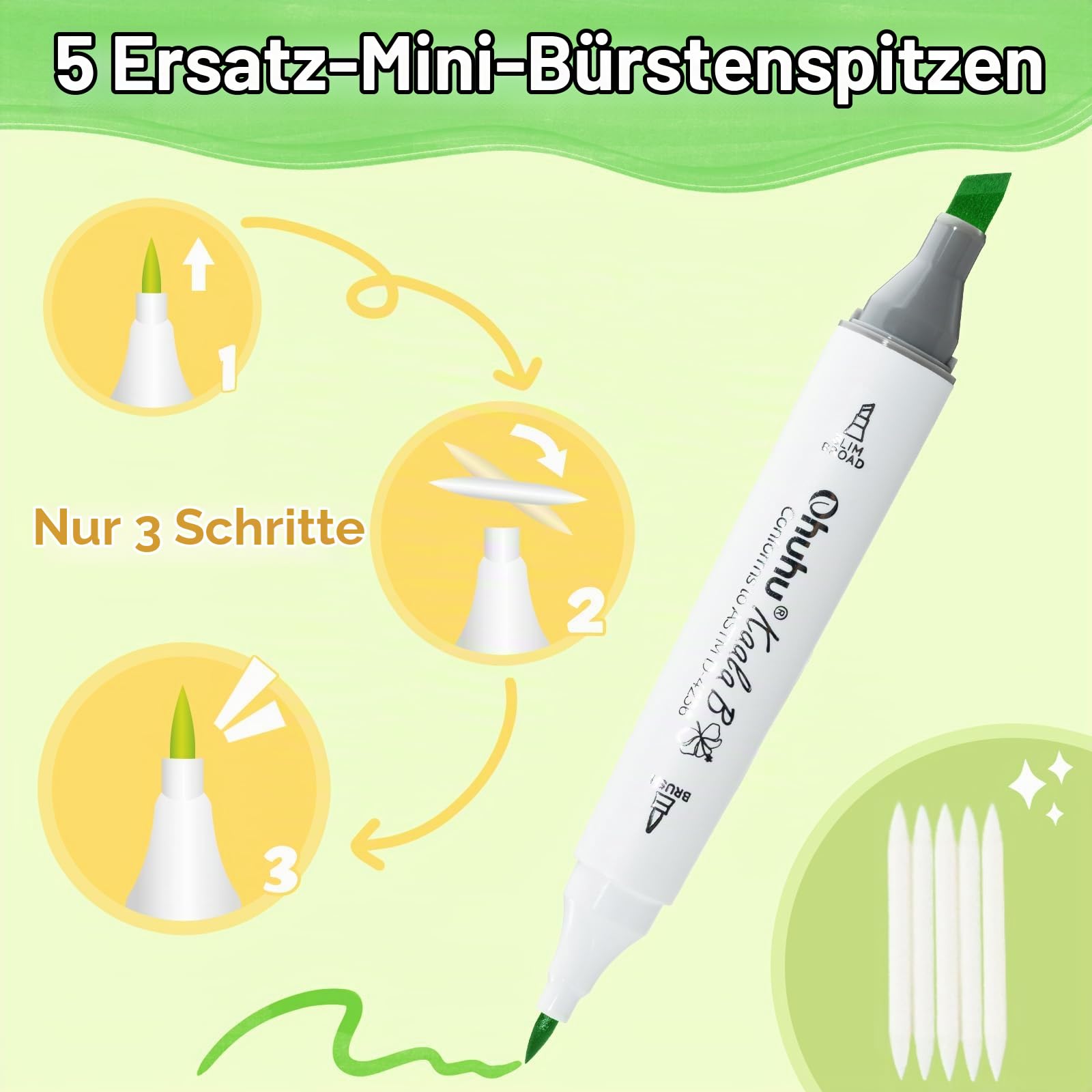 Ohuhu Marker, 60 Farben Doppelspitze Alkohol Marker + 1 Blender