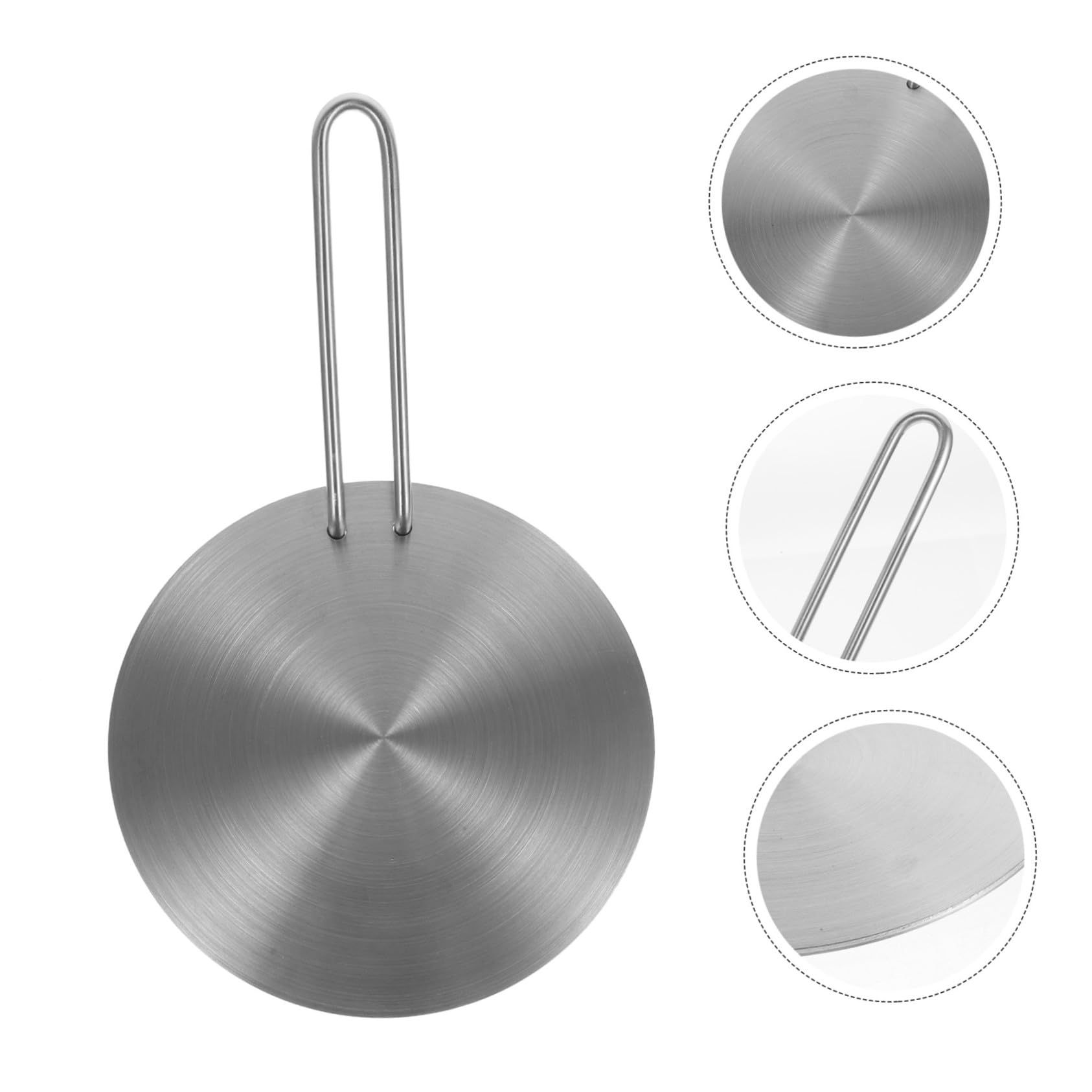 Housoutil Difusor de Calor para Placa de Inducción de Cocina, Adaptador Multifuncional de Acero Inoxidable de 18 CM Mango Extraíble, Adecuado para Sartenes y Cafeteras en Cocinas Eléctricas