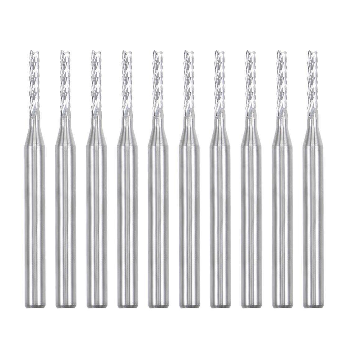 uxcell 10Pcs 1.6mm Carbide End Mill Engraving Milling Cutter CNC Router Bits for PCB Machine, 1/8" Shank