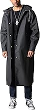 TACVASEN Men's Long Raincoat Waterproof Reusable Rain Poncho with Hood Hiking Fishing Rain Jacket